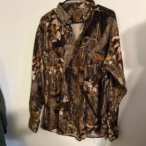 Duxbak Men's Camo Shirt Long Sleeve Size Large 42-44 Regular Button Up/Down